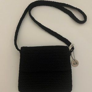 The Sak original crochet navy blue crossbody shoulder bag purse